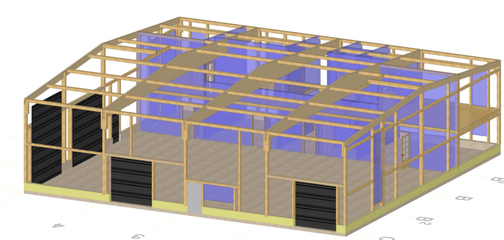 Digitale 3D-Modellierung eines Gewerbegebäudes